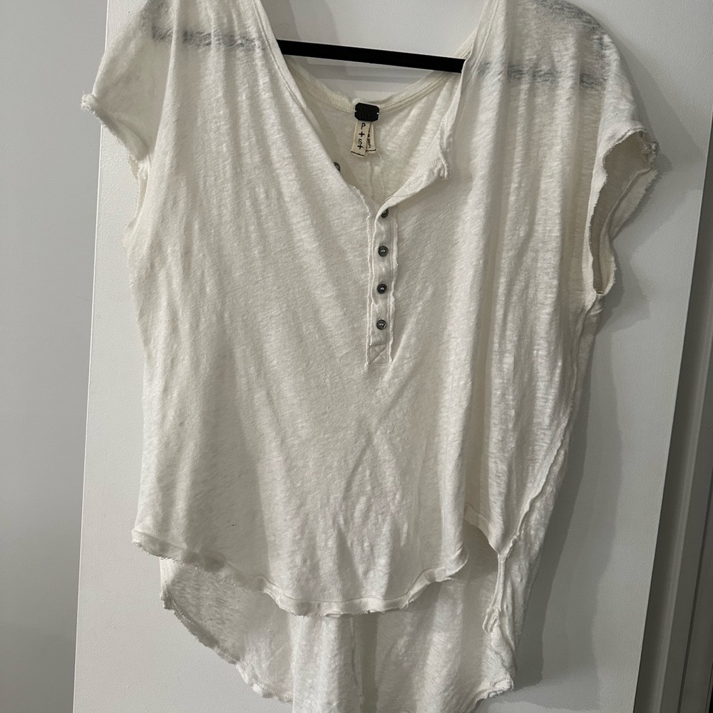 Casual White Button-Up Women's Top